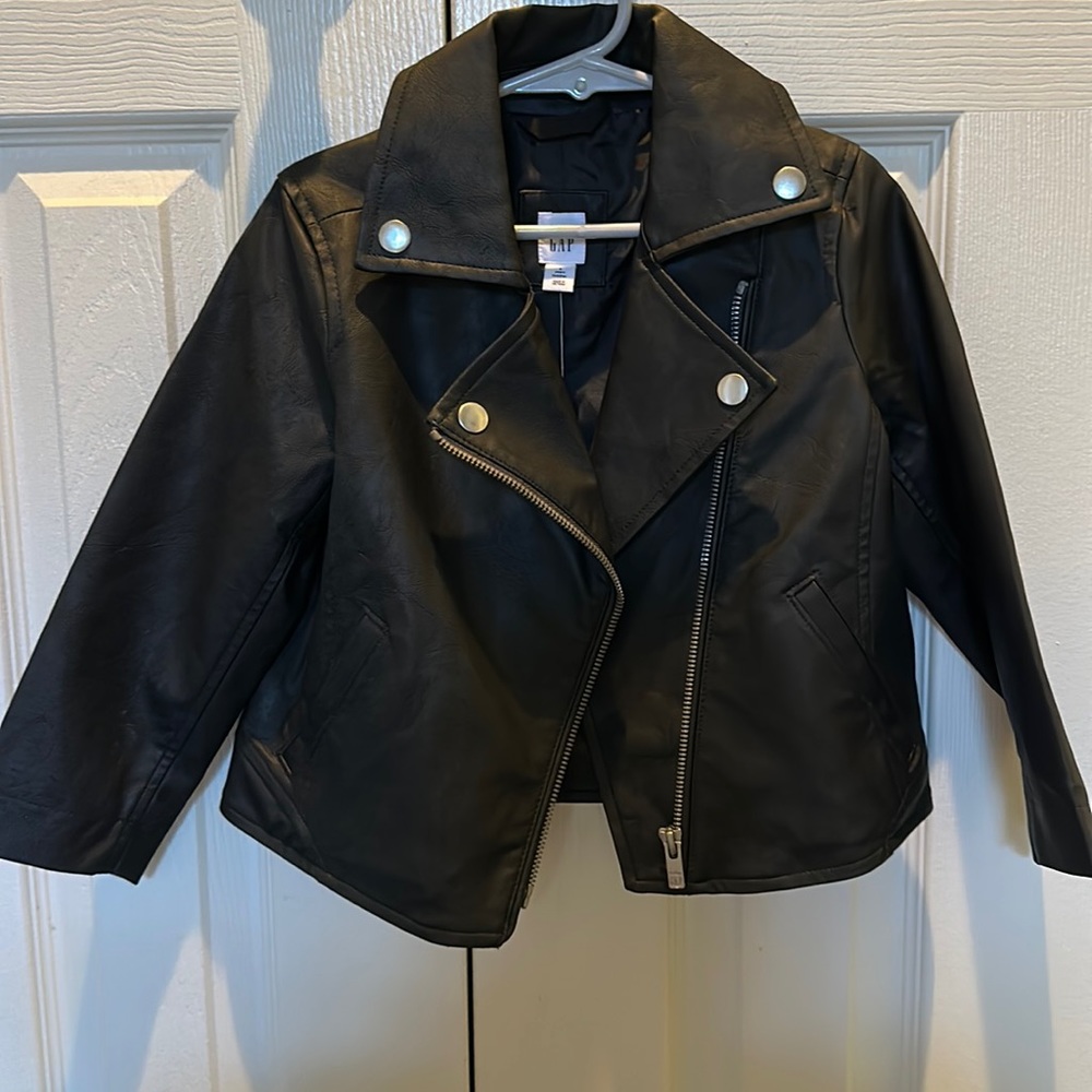 Gap, size 4T, Toddler Girls Black Leather zip up jacket